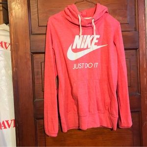 NIKE pink cowl neck hoodie